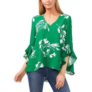 Vince Camuto Women's Floral Whisper Printed Flutter Rich Meadow XL